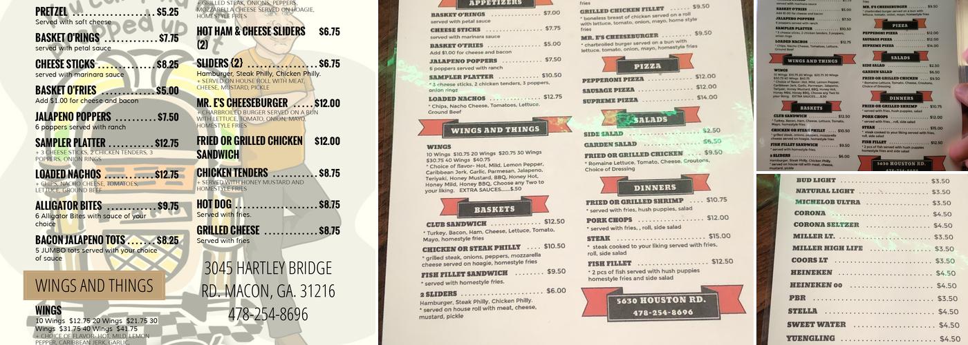 Mr. E' s Sports Bar Menu