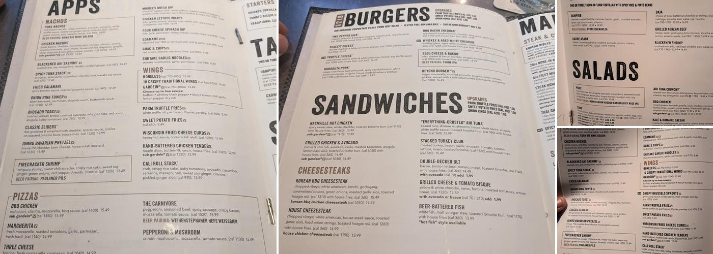 Yard House Menu