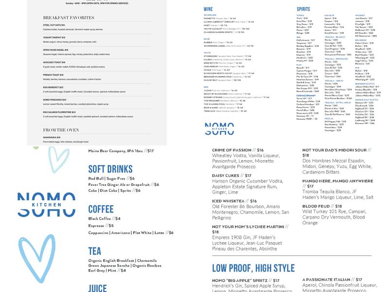 NOMO Kitchen Menu