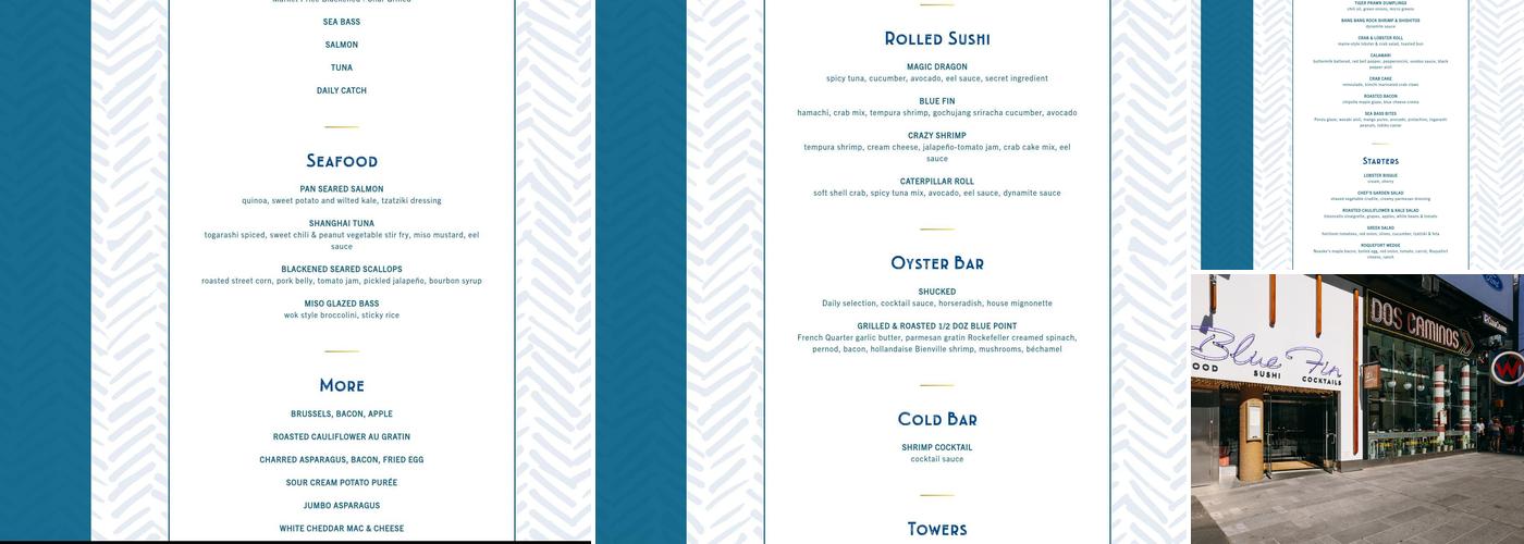 Blue Fin Menu