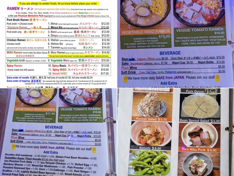 Minca Menu