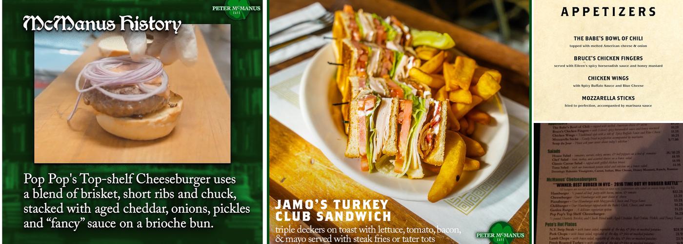 Peter McManus Cafe Menu