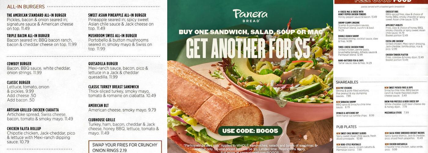 Panera Bread Menu