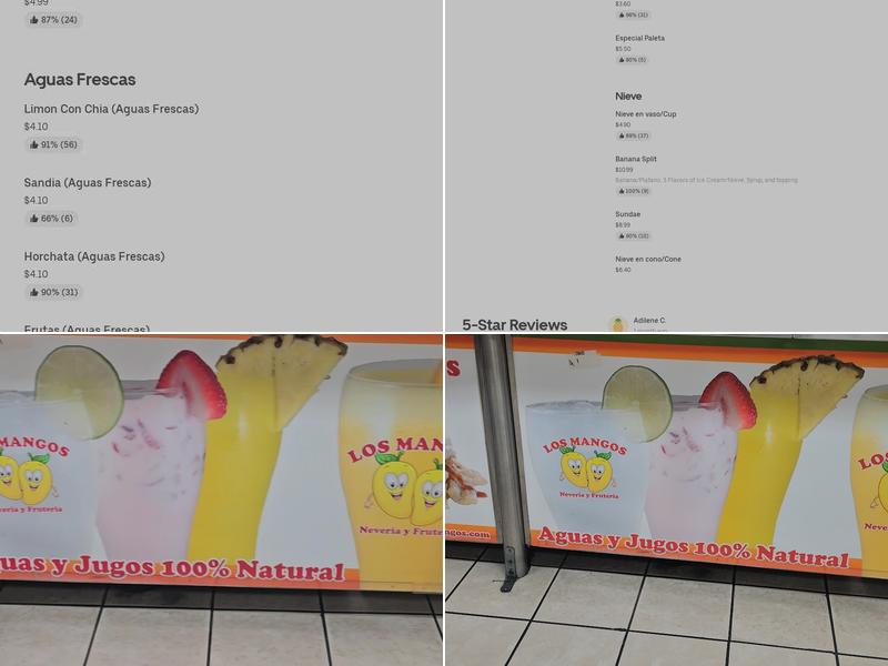 Los Mangos Menu