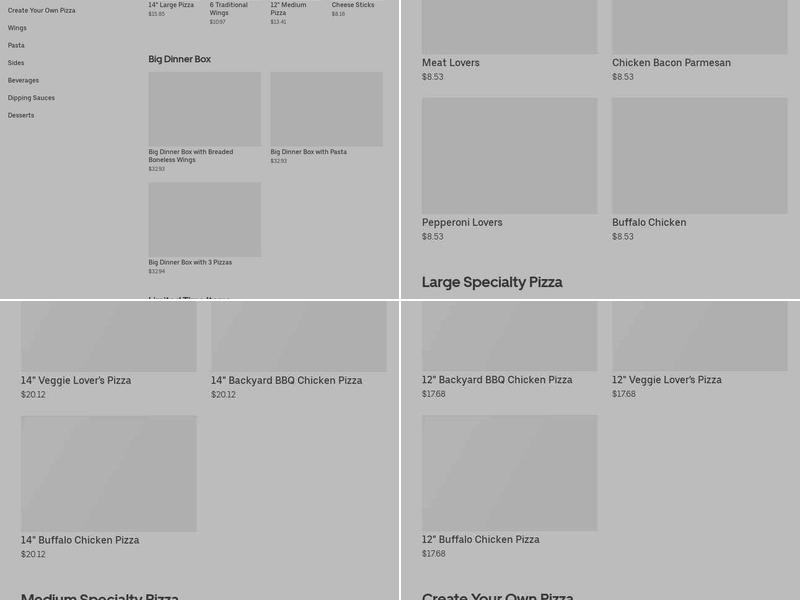 Pizza Hut Menu