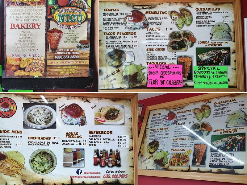 Cemitas Nico Menu