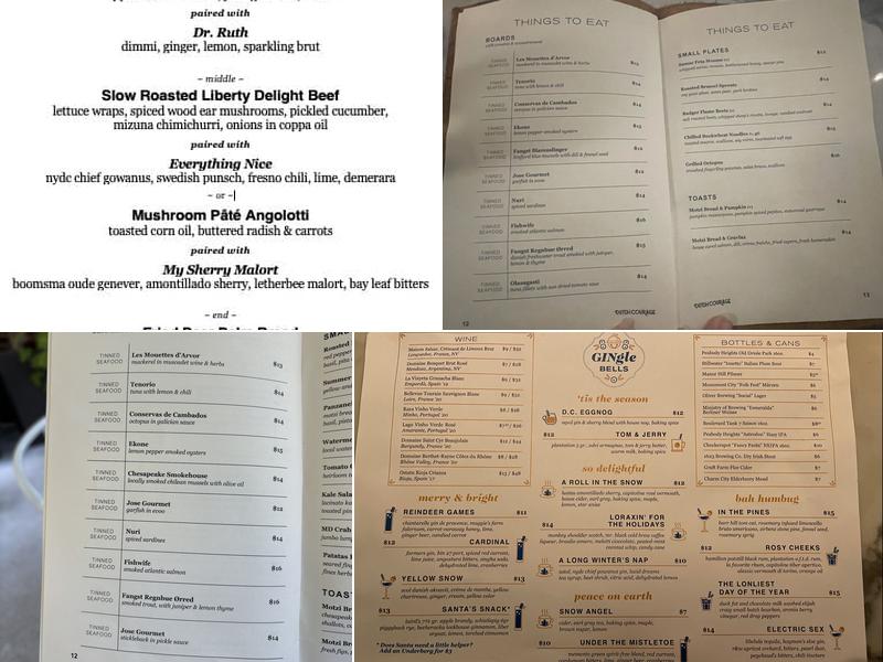 Dutch Courage Menu