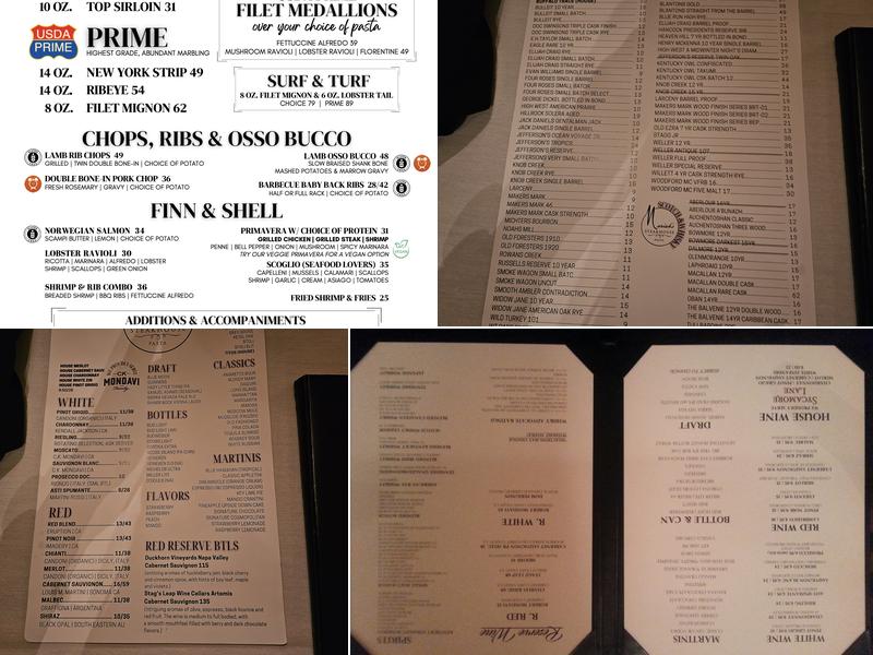Mariah's Steakhouse & Pasta Menu