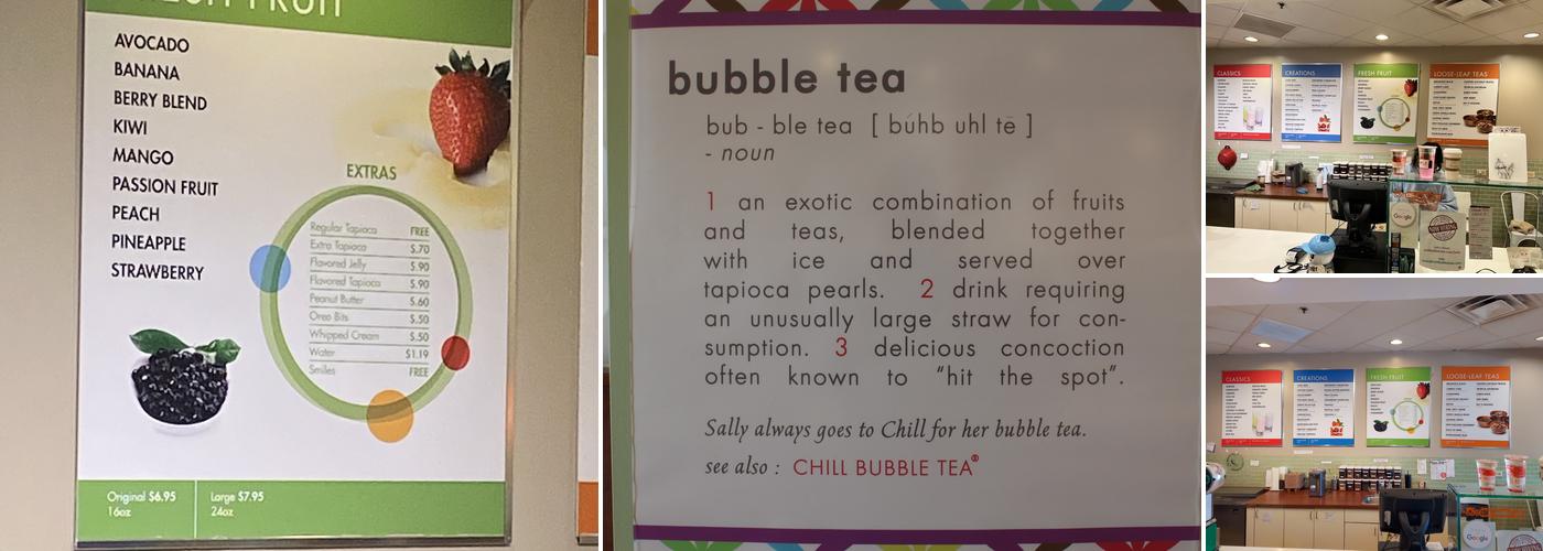 Chill Bubble Tea Menu