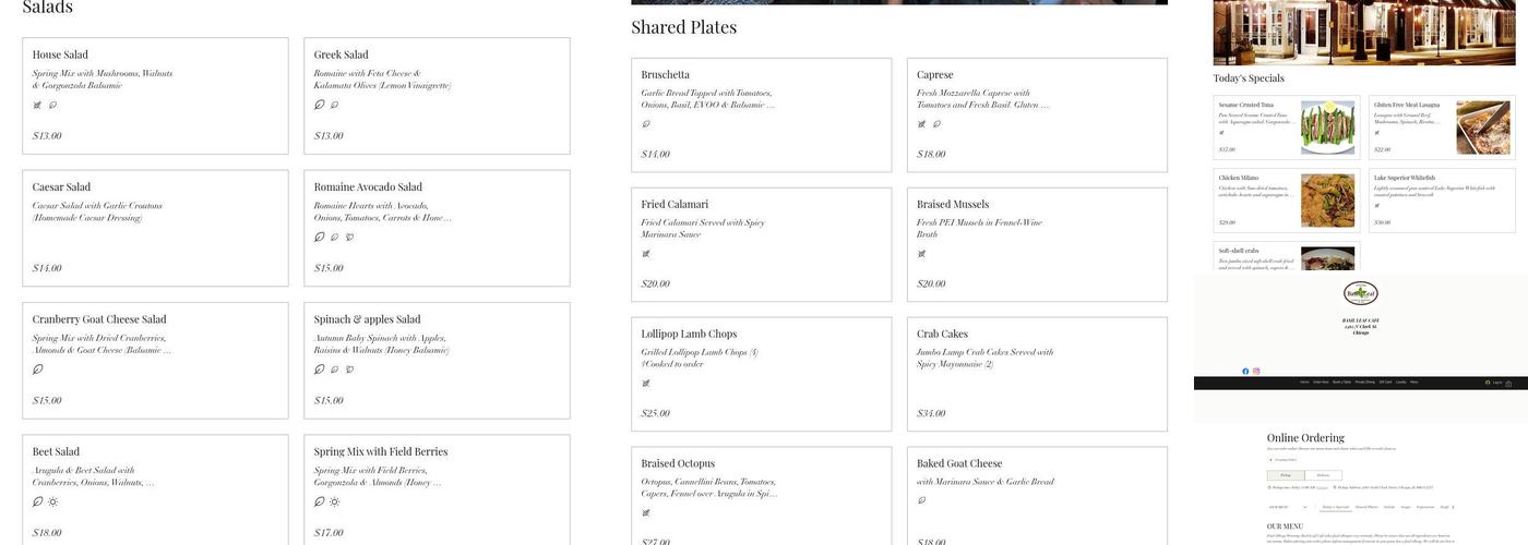 Basil Leaf Cafe Menu