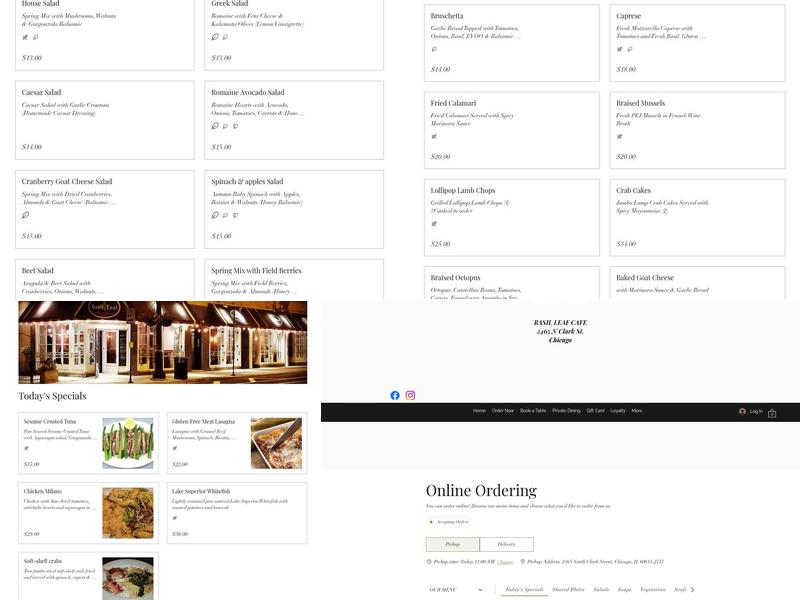 Basil Leaf Cafe Menu