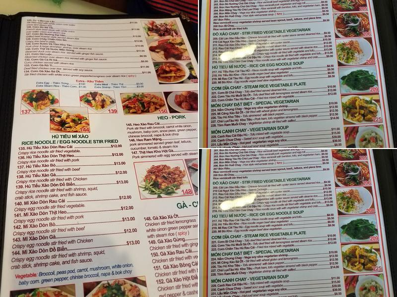 Phở Xe Lửa Menu