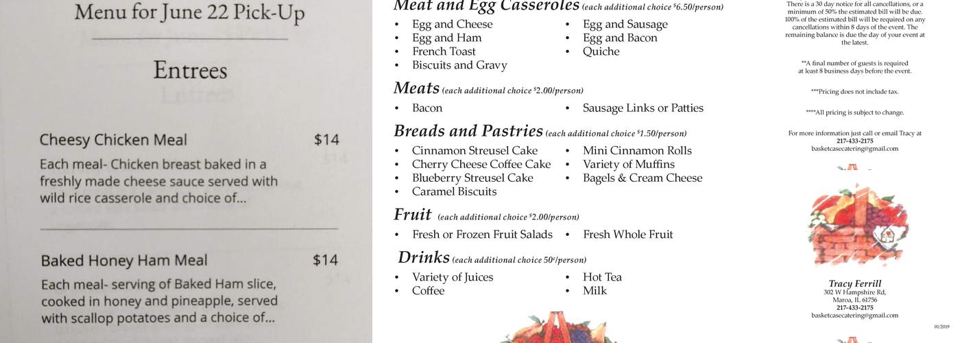 Basket Case Catering Menu