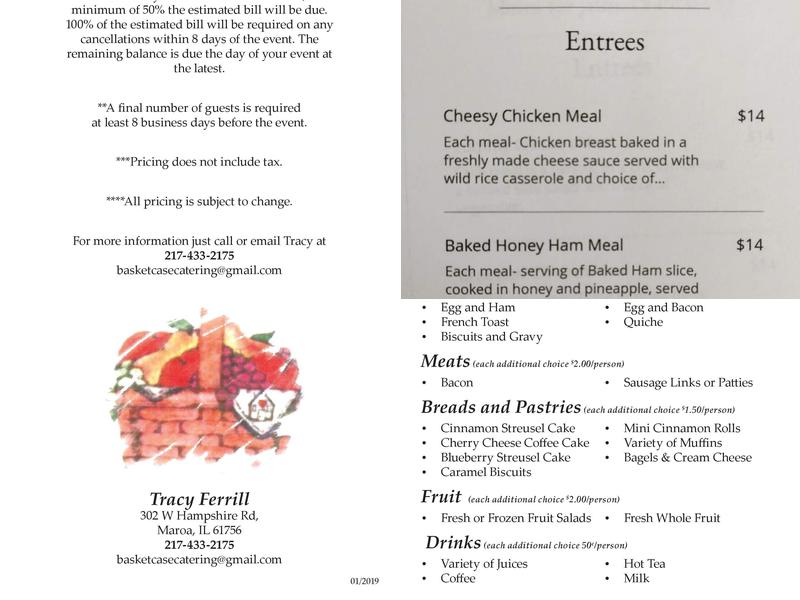 Basket Case Catering Menu
