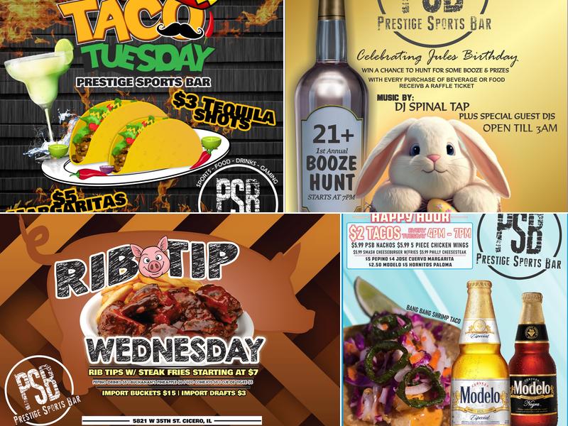 Prestige Sports Bar Menu