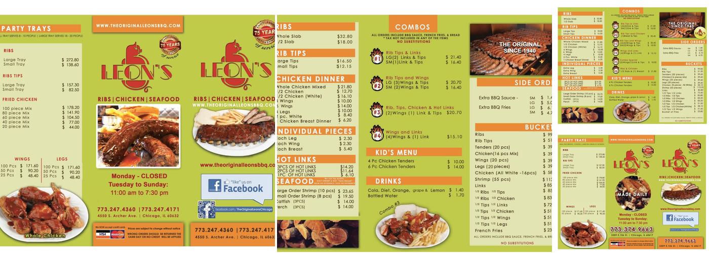 Leon's Barbecue Menu