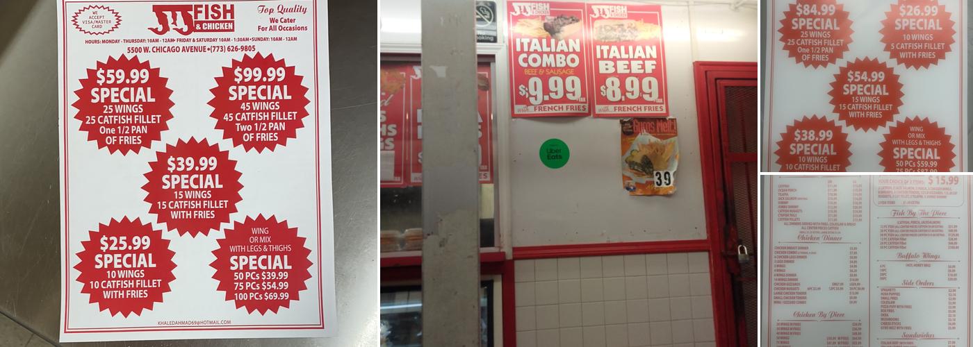 J & J Fish & Chicken Menu