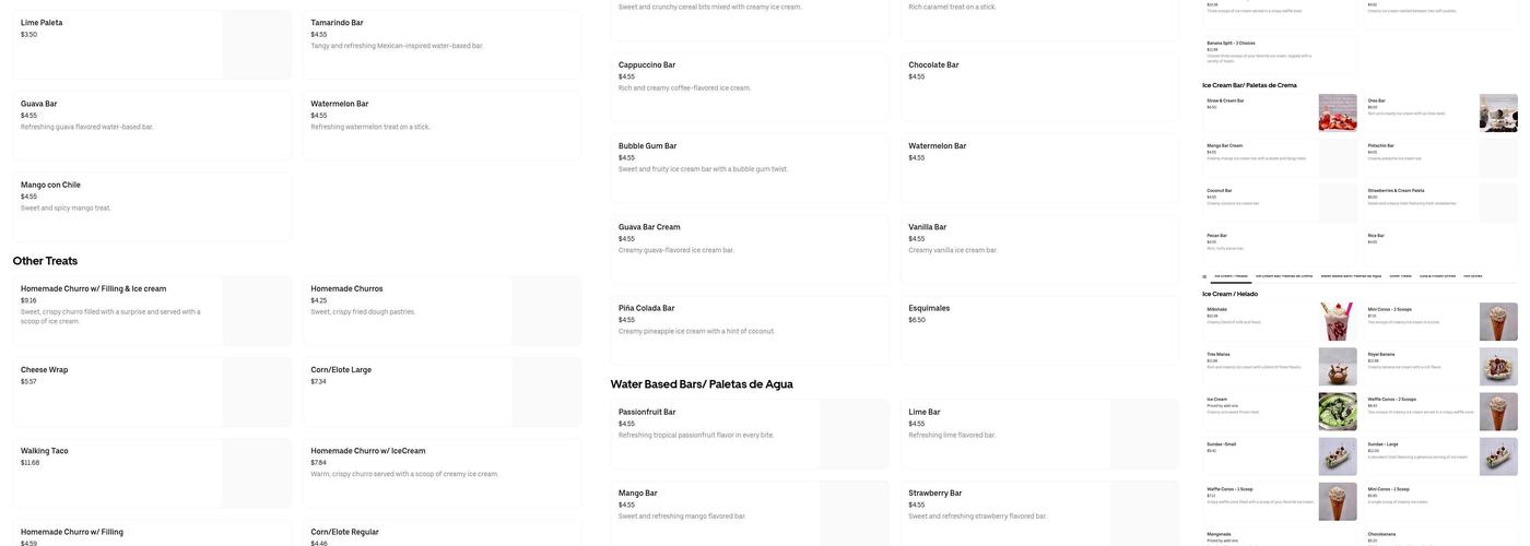 Ilda's Ice Cream and Pastries Menu