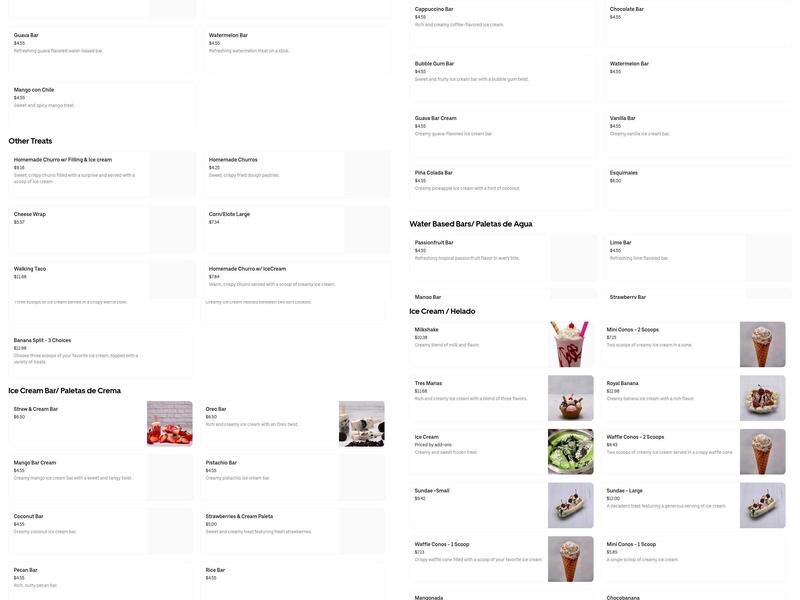 Ilda's Ice Cream and Pastries Menu