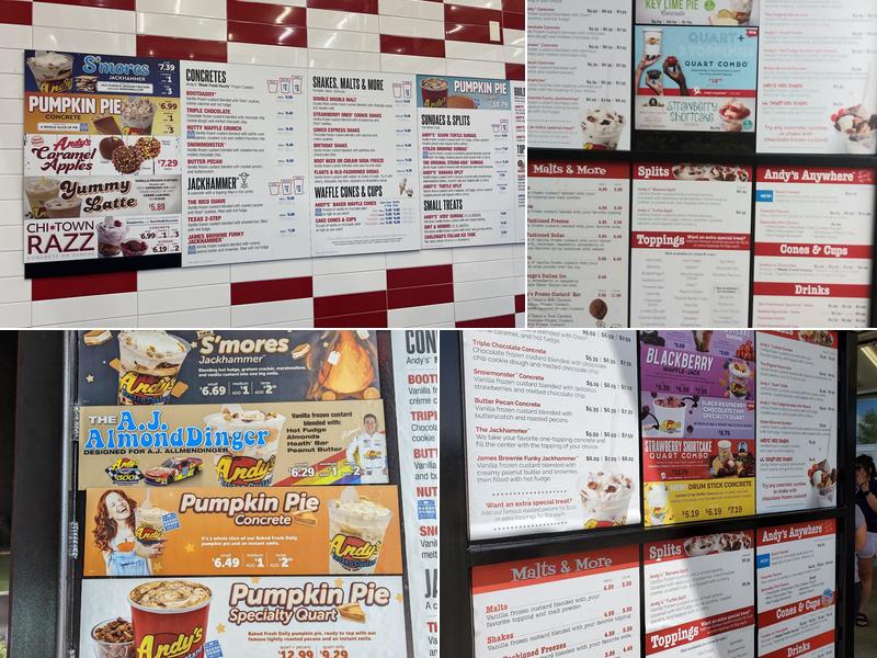 Andy's Frozen Custard Menu