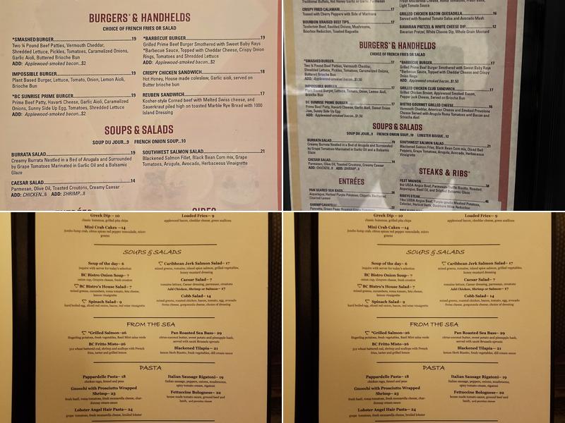 Bc Bistro And Lounge Menu