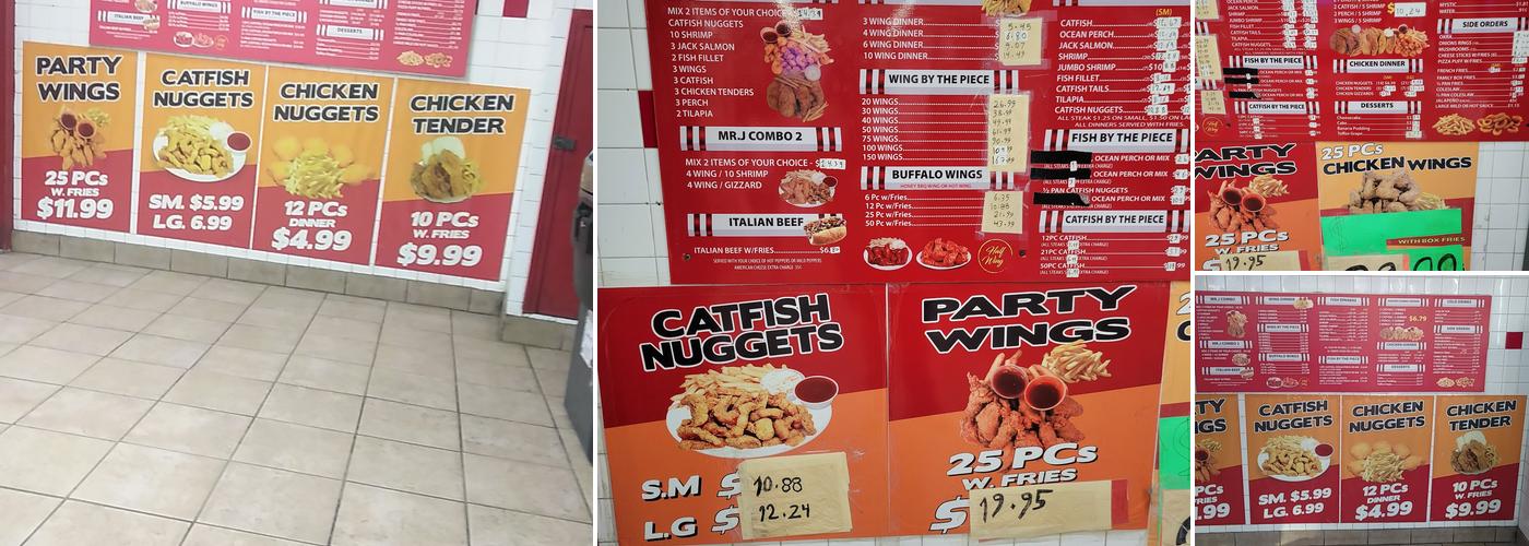 Mr J Fish & Chicken Menu