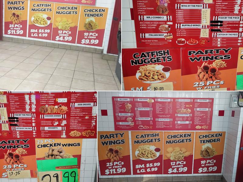 Mr J Fish & Chicken Menu