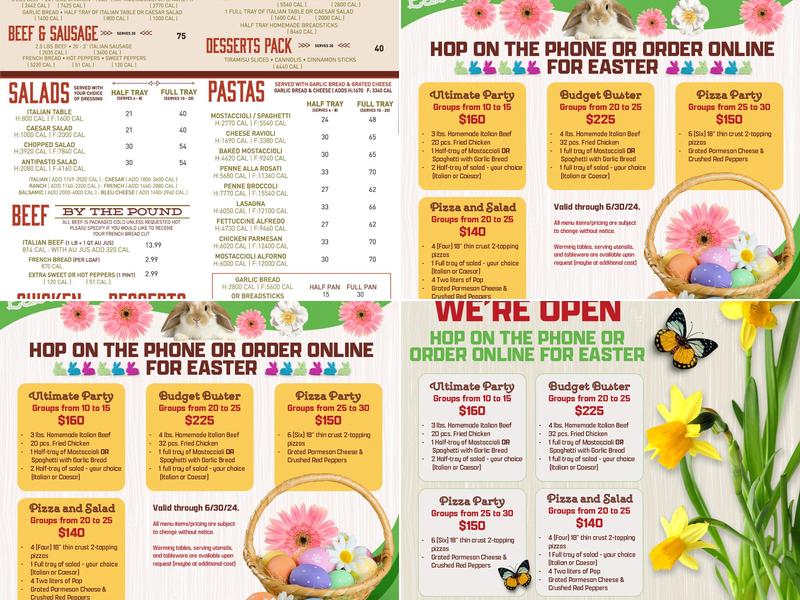 Rosati's Pizza Menu