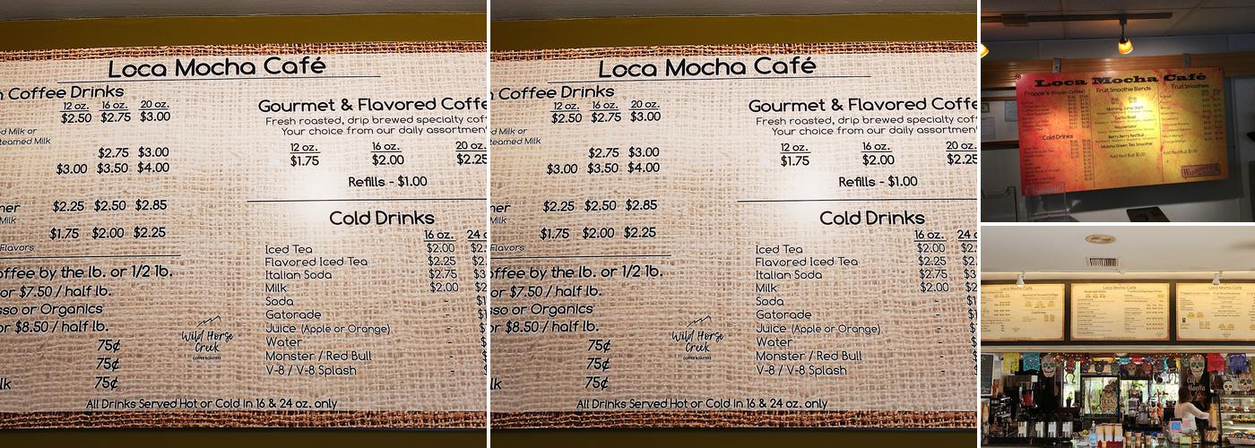 Loca Mocha Café Menu
