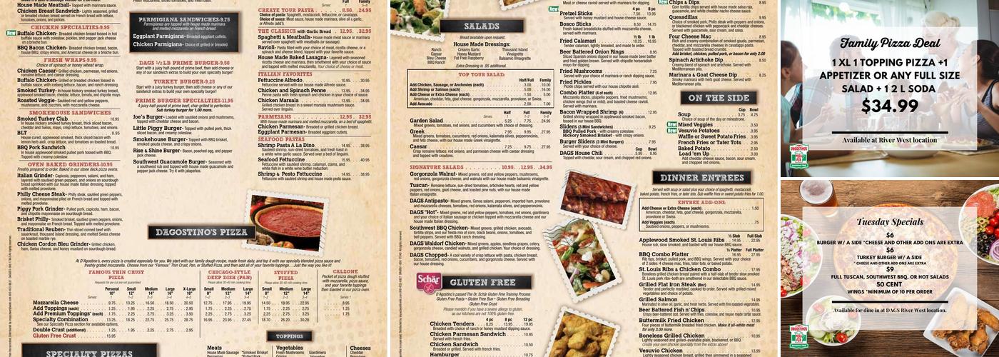 D'Agostino's Pizza and Pub Ogden Menu