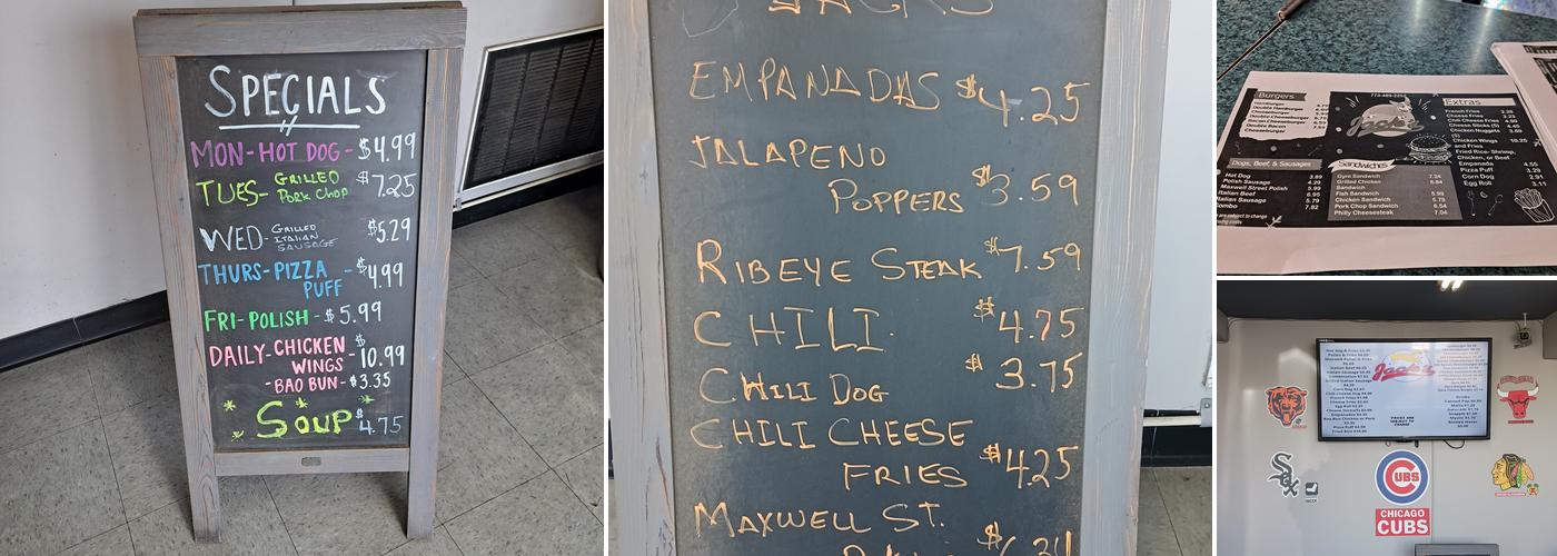 Jack’s Hot Dogs Menu