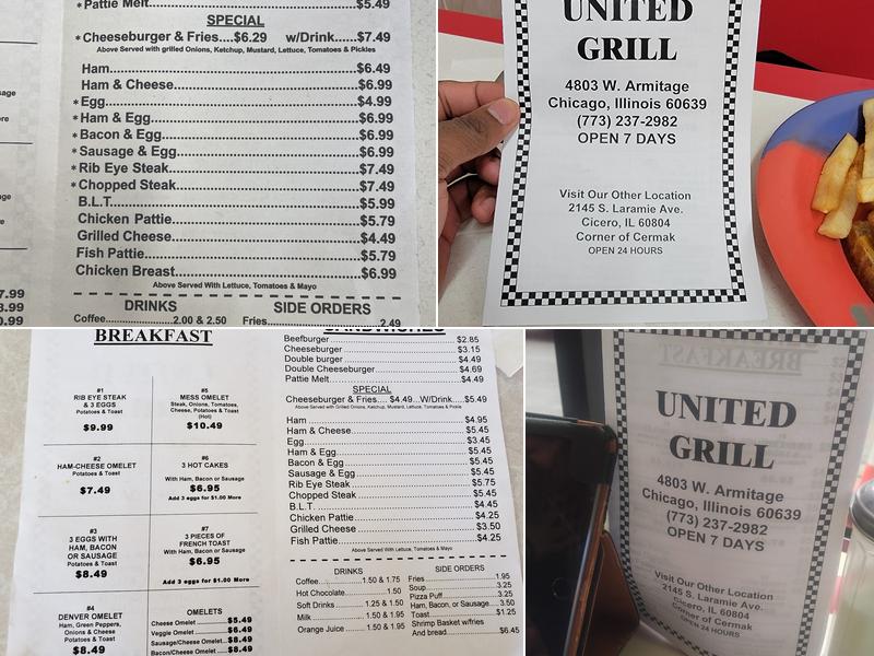 United Grill Menu