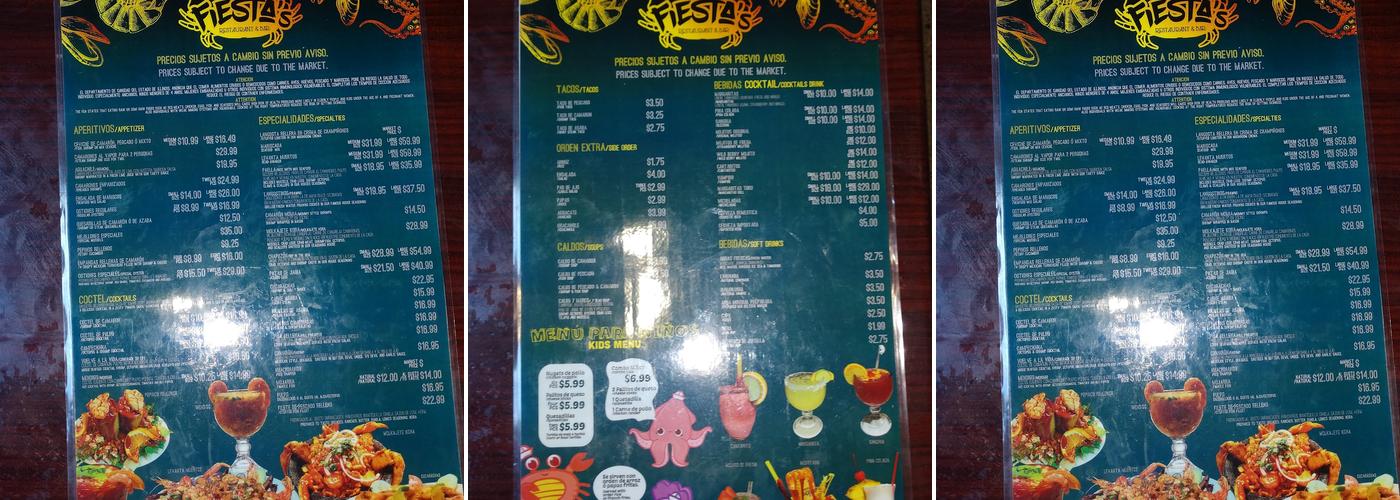 Fiesta Americana Menu