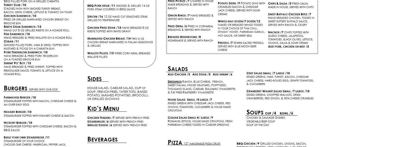 Lucky Jack's Belleville Menu