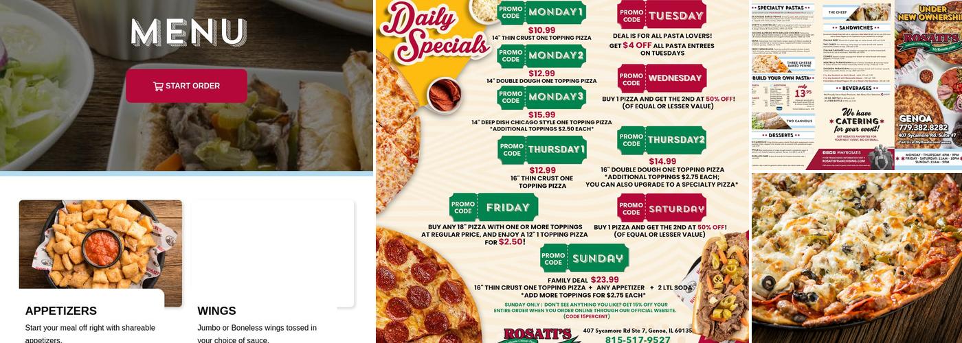 Rosati's Pizza Menu