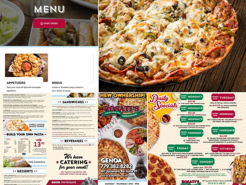 Rosati's Pizza Menu