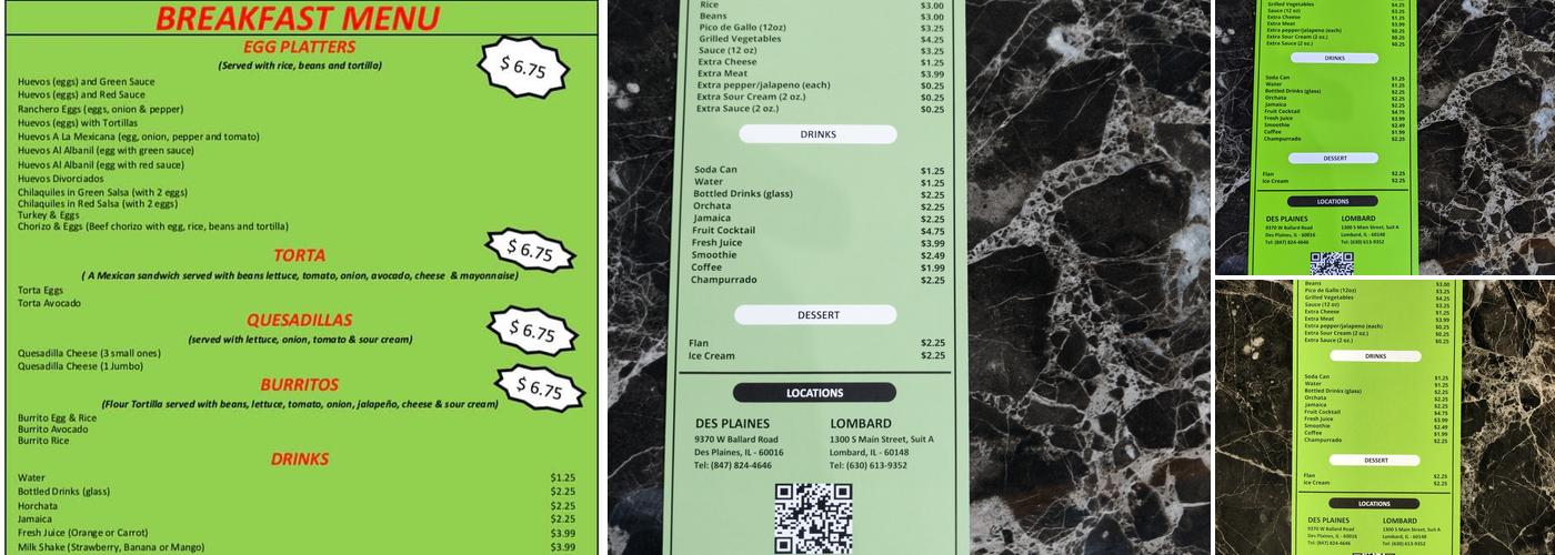 Taqueria Los Sombreros Menu