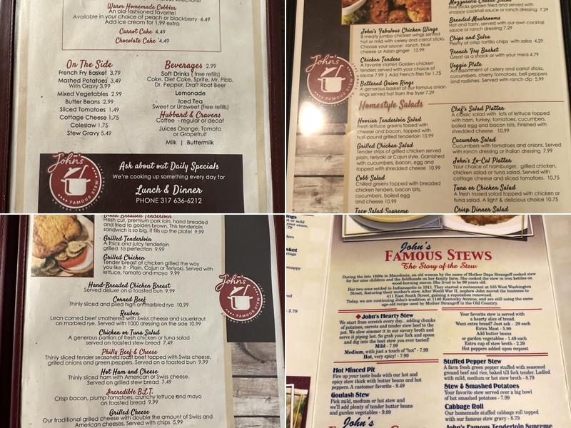 John's Famous Stew Menu