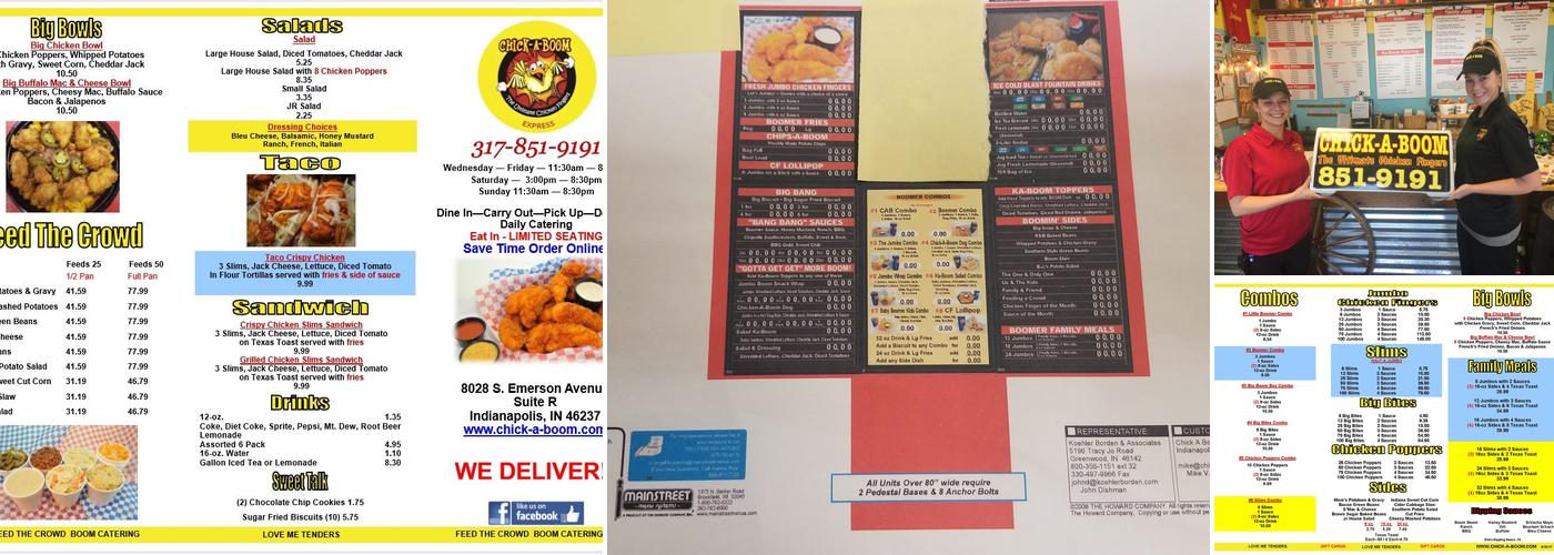 Chick-A-Boom Menu