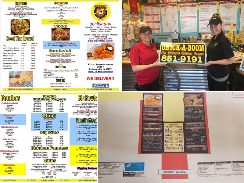 Chick-A-Boom Menu