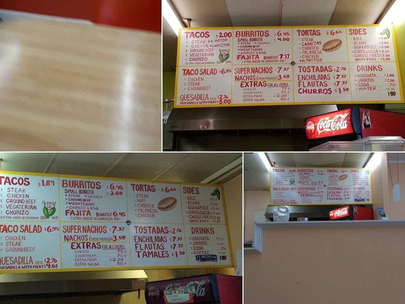 Taco and Burrito Place Menu