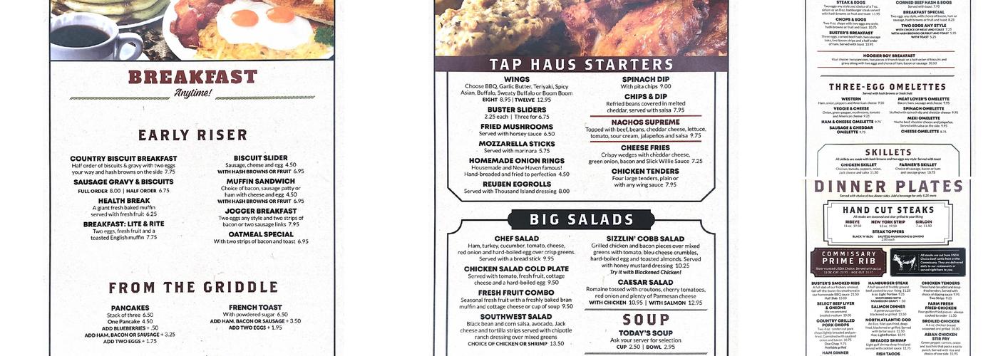 Hall's Commissary Menu