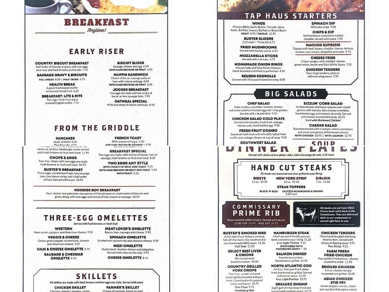 Hall's Commissary Menu