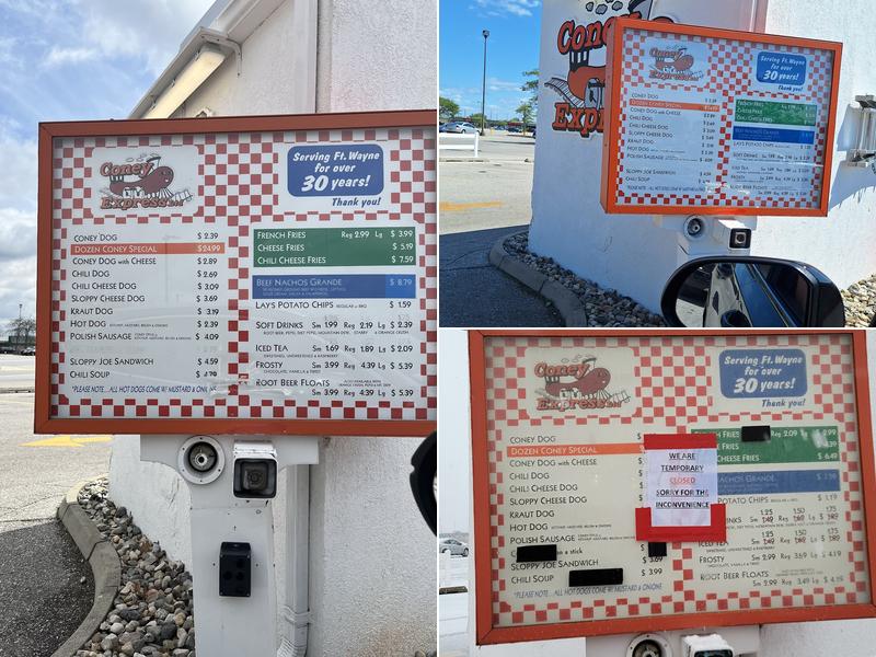 Coney Express Menu