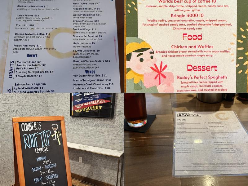 Conner's Rooftop Menu