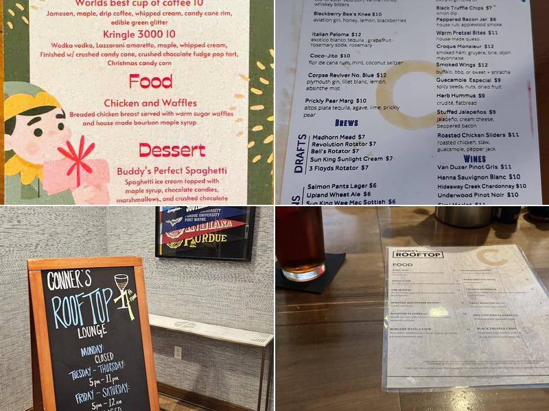 Conner's Rooftop Menu