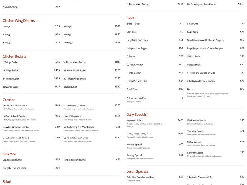 Harold's Chicken # 100 Menu