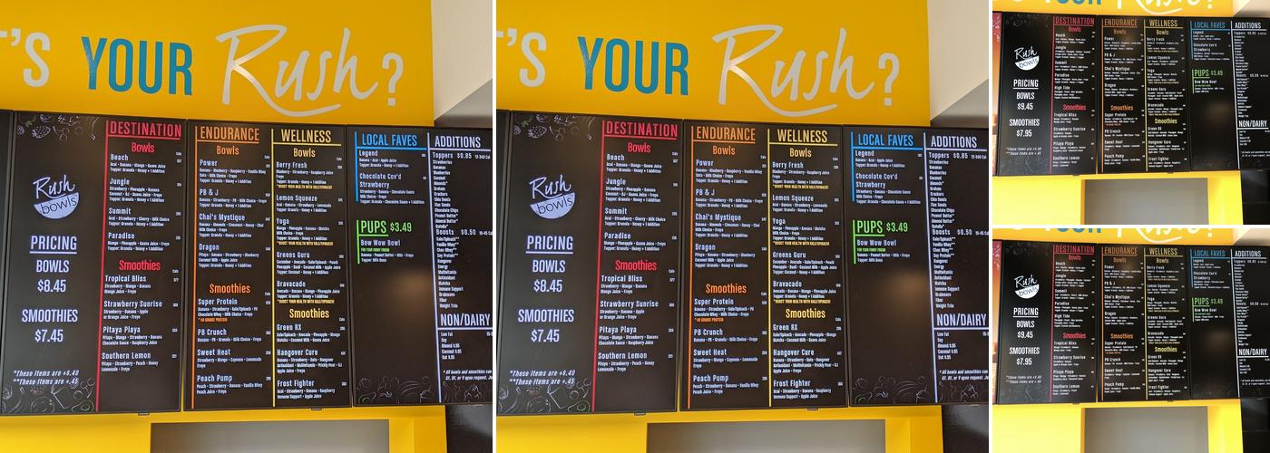 Rush Bowls Menu