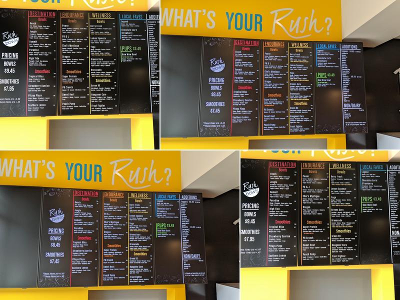 Rush Bowls Menu