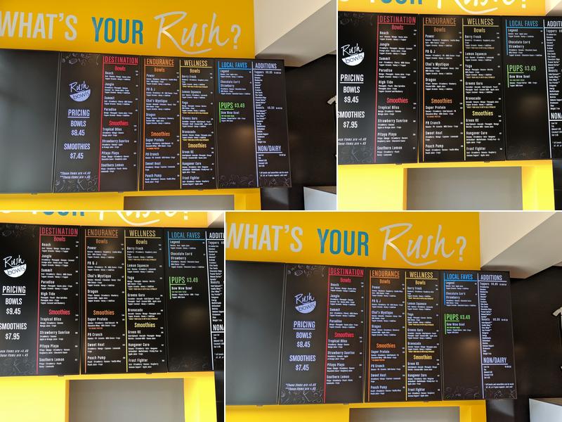 Rush Bowls Menu